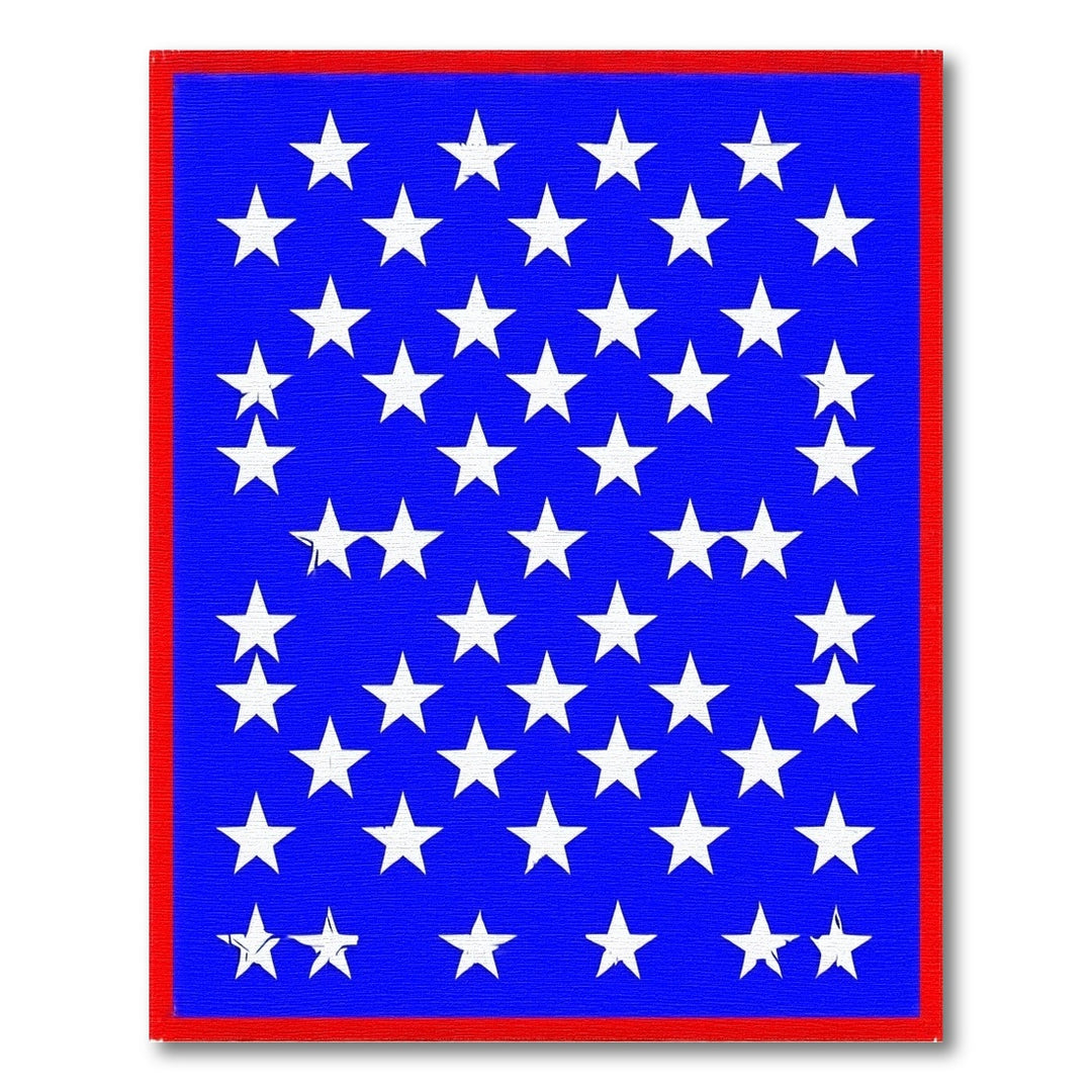 Blue Stars Area Rug with Red Border