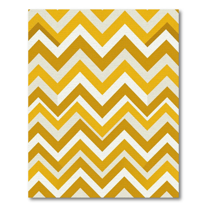 Golden Yellow Chevron Zigzag Accent Rug