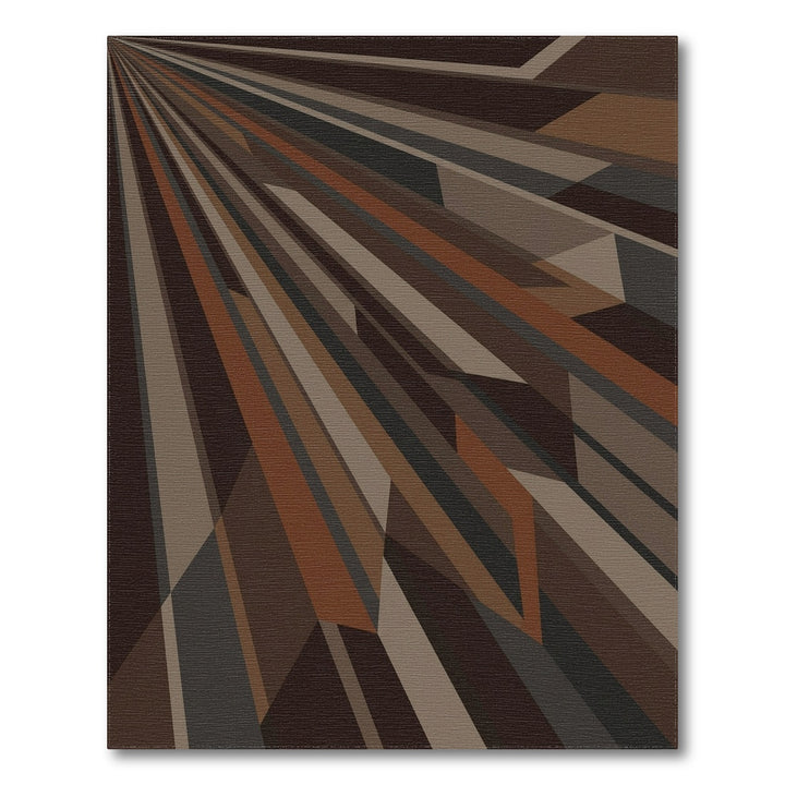 Modern Earthy Tone Geometric Rays Rug
