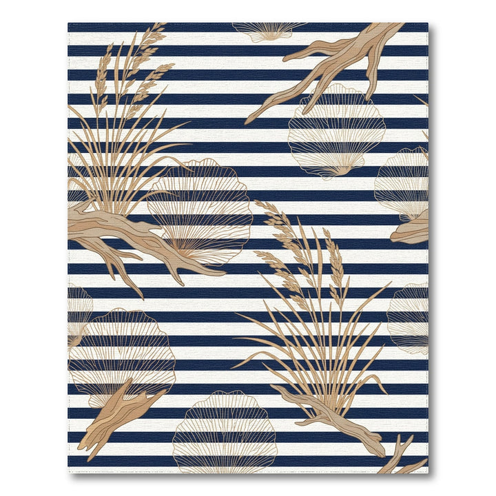 Golden Reeds and Driftwood Stripes Rug