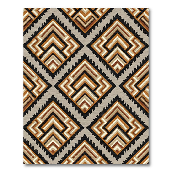 Tribal Geometric Diamond Brown Rug