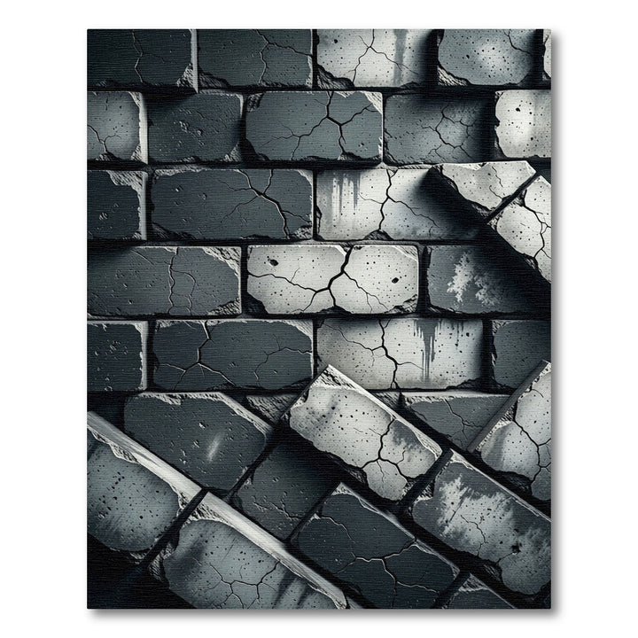 Distressed Dark Stone Brick Texture Rug