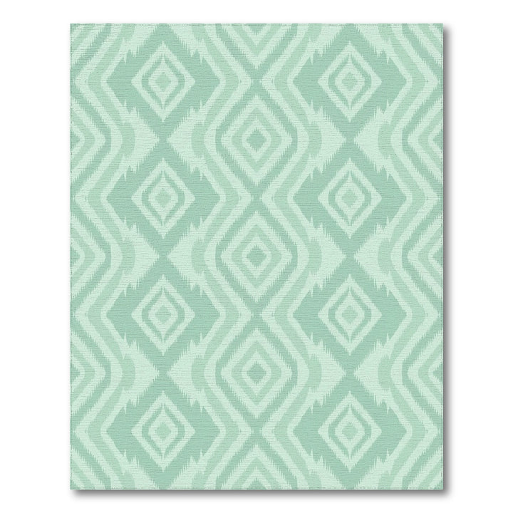 Pale Green Diamond Ikat Rug