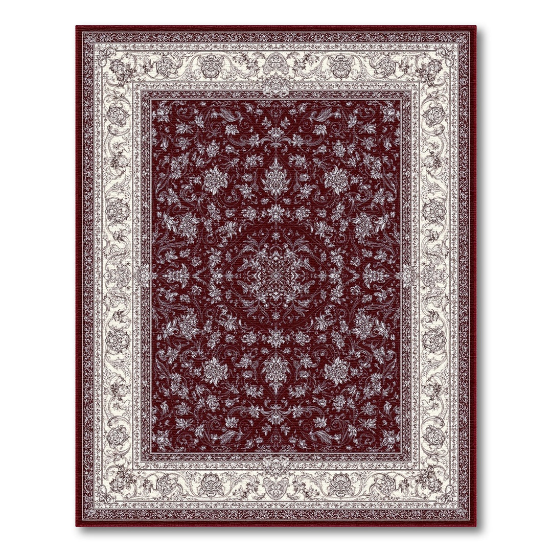 Burgundy Red Floral Persian Area Rug
