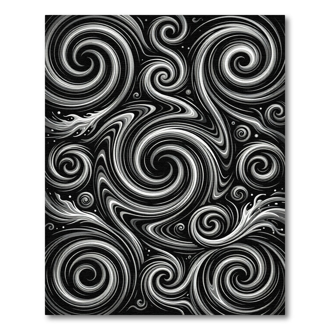 Monochromatic Swirl Fluid Abstraction Rug