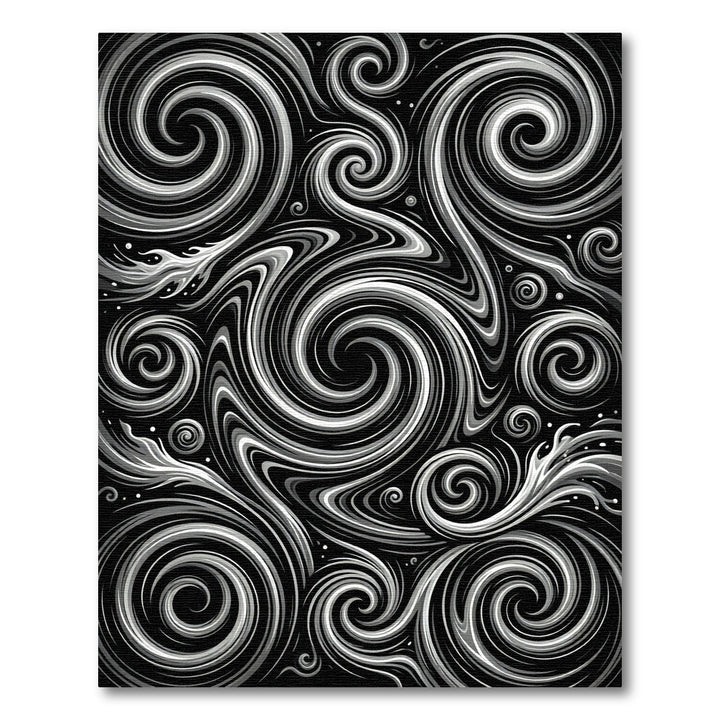 Monochromatic Swirl Fluid Abstraction Rug