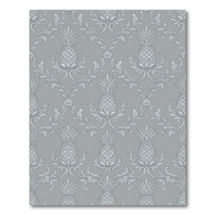 Classic Gray Pineapple Damask Rug