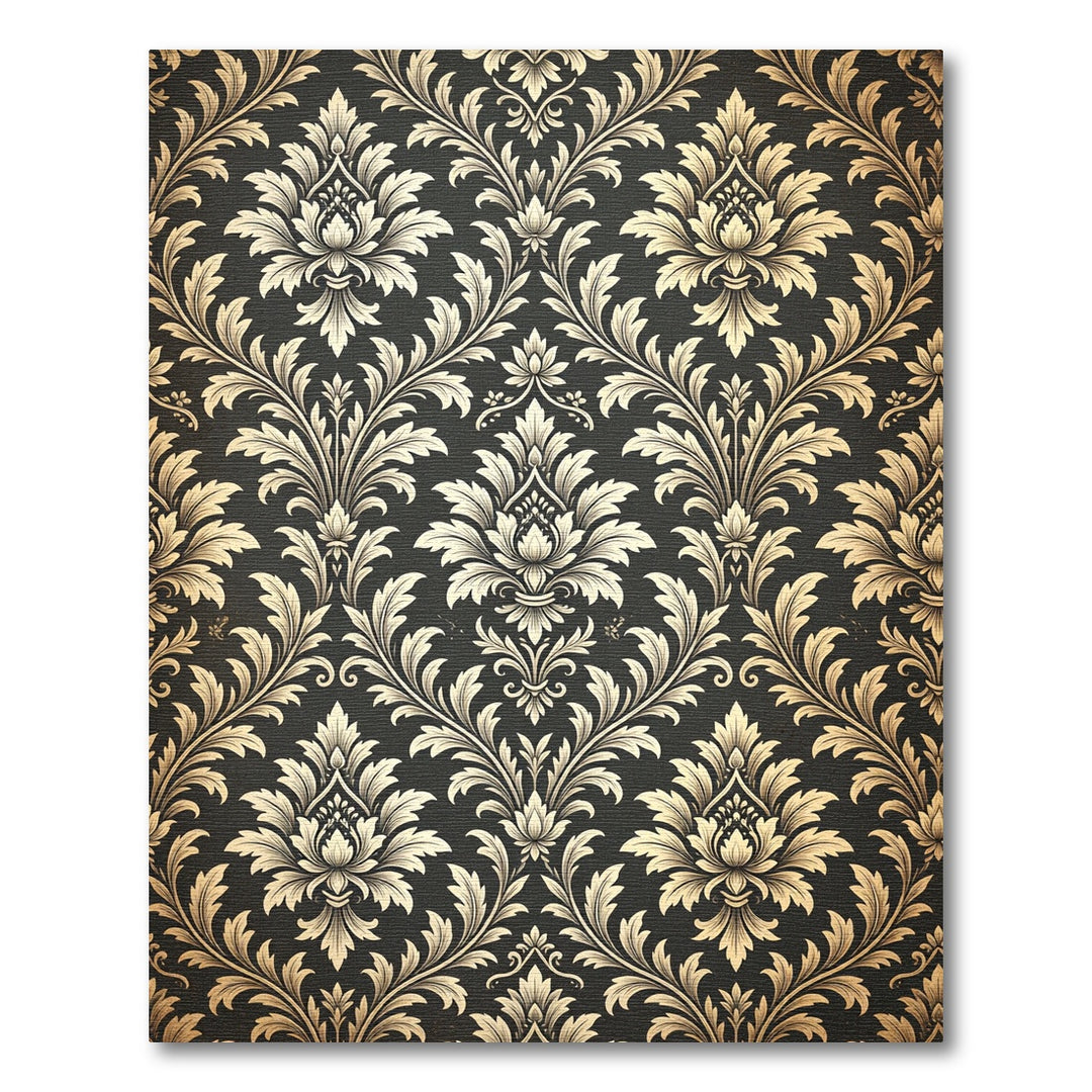 Elegant Gold Damask Area Rug