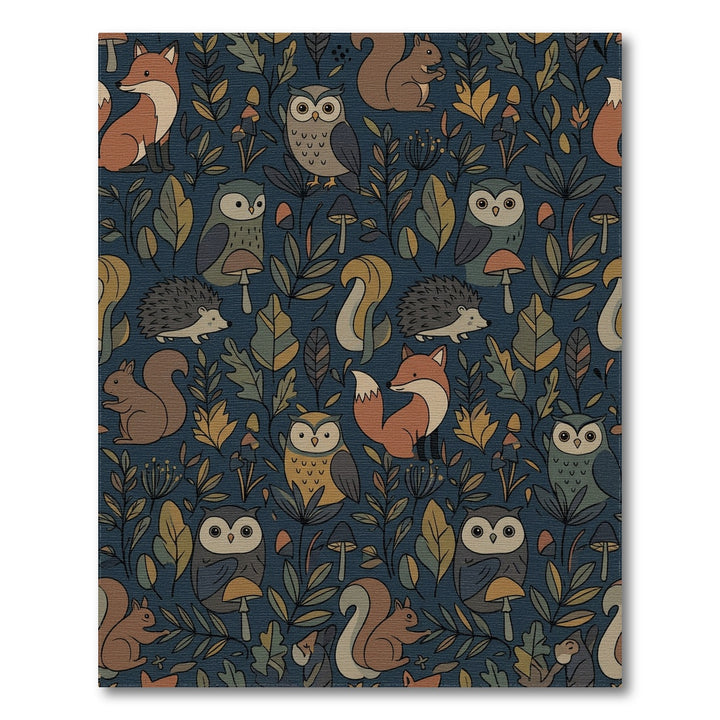 Woodland Creatures Foliage Autumn Animals Rug
