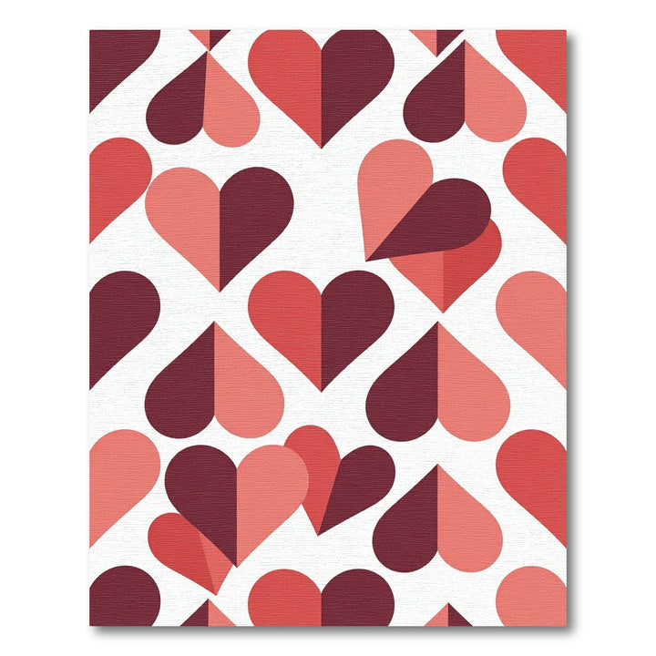 Geometric Pink Heart Tonal Arrangement Rug