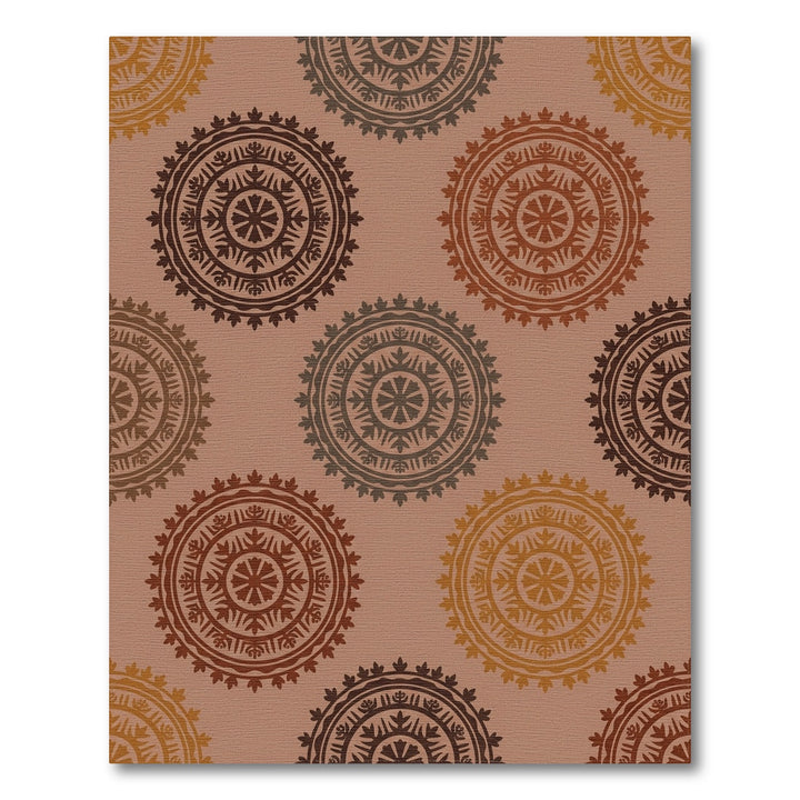 Rustic Earthy Tone Mandala Rug
