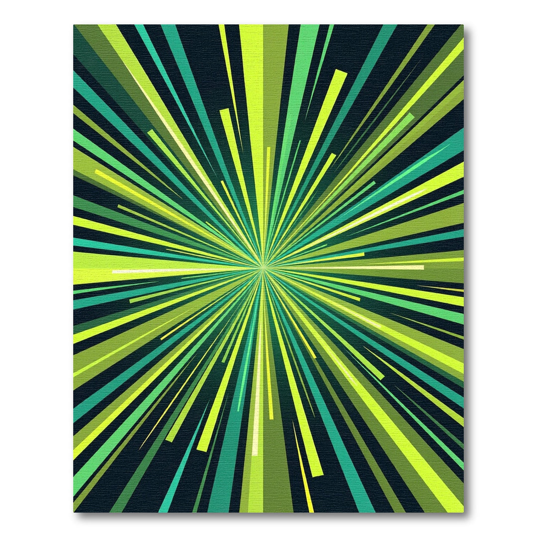 Radiant Green Burst Abstract Rug