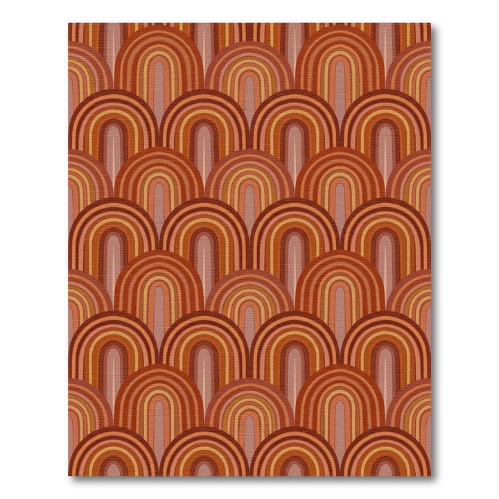 Retro Earthy Tone Rainbow Arches Rug