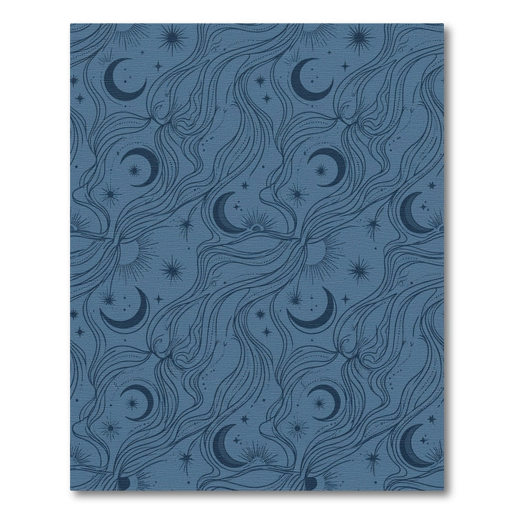 Mystical Celestial Moon Star Swirls Rug