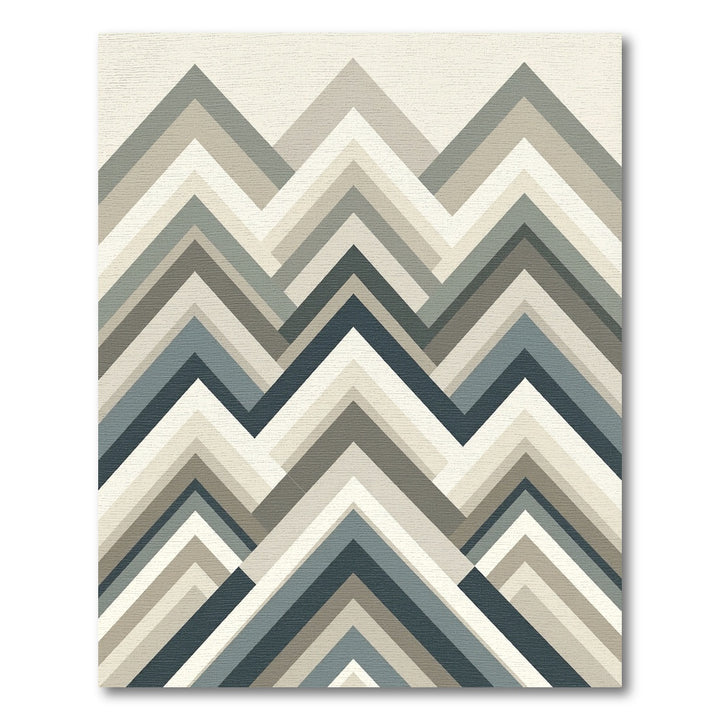 Geometric Mountain Peaks Modern Neutral Rug