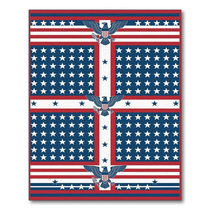 Patriotic Eagle American Flag Washable Area Rug