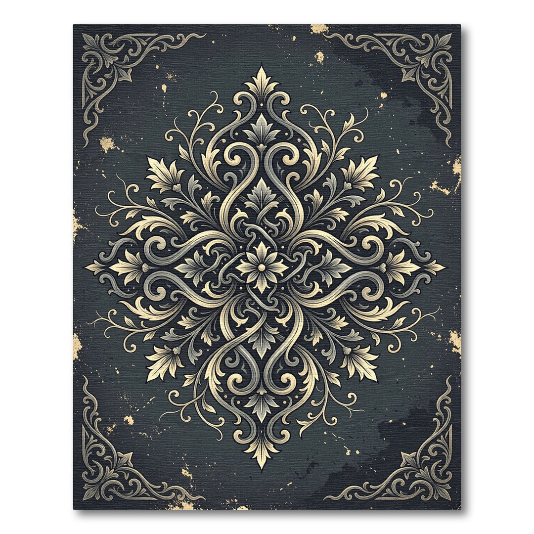 Elegant Antique Gold Floral Rug