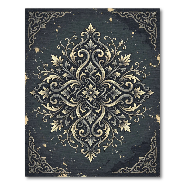 Elegant Antique Gold Floral Rug