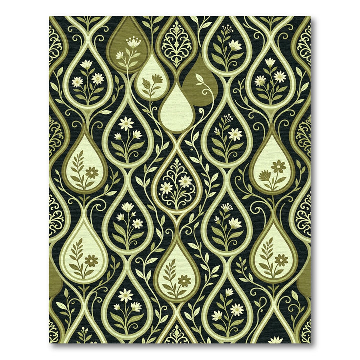Art Nouveau Floral Teardrop Rug
