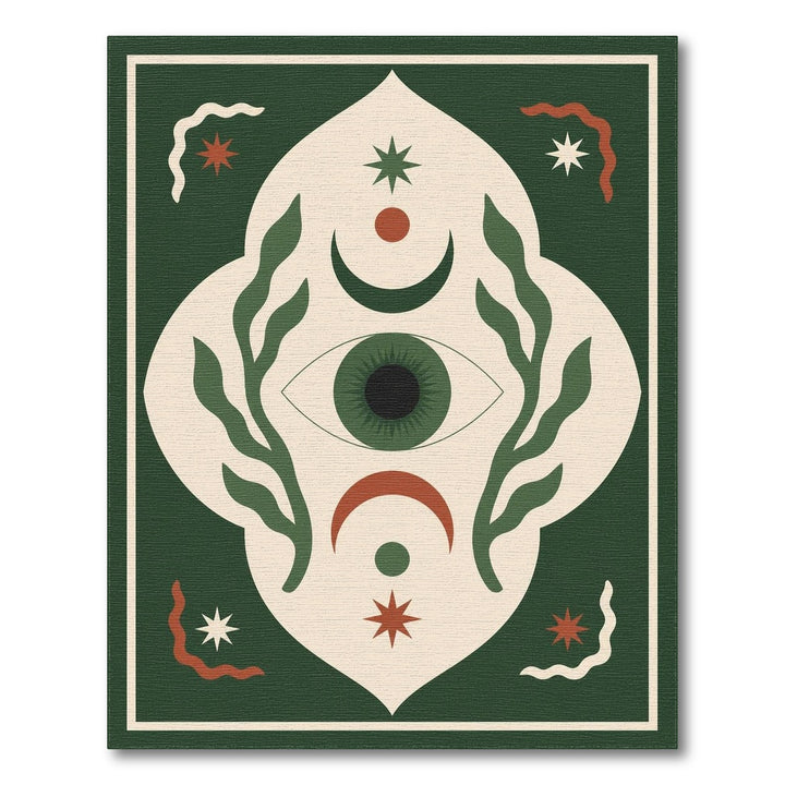 Green Mystic Eye Boho Area Rug