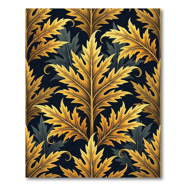 Gilded Acanthus Leaf Tapestry Dark Rug