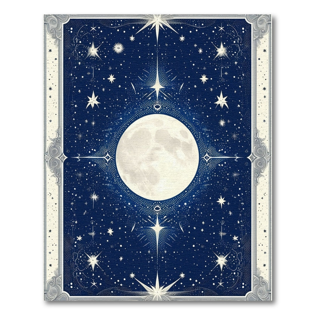 Celestial Moon and Stars Navy Area Rug