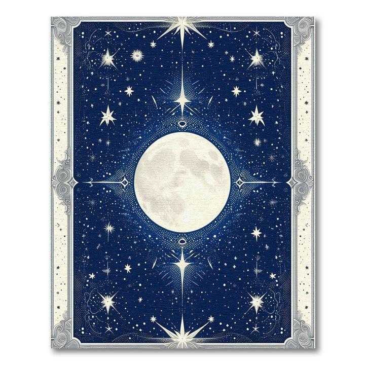 Celestial Moon and Stars Navy Area Rug