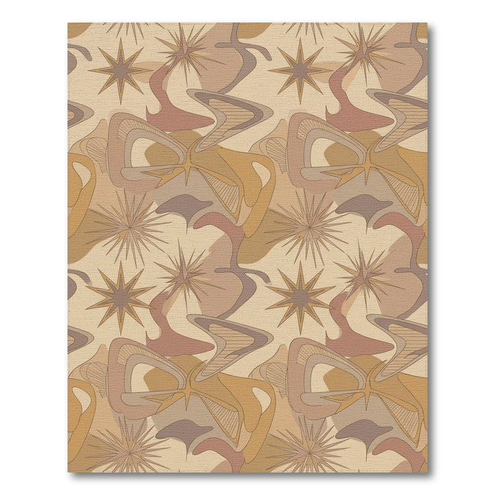 Retro Starburst And Swirl Abstract Rug