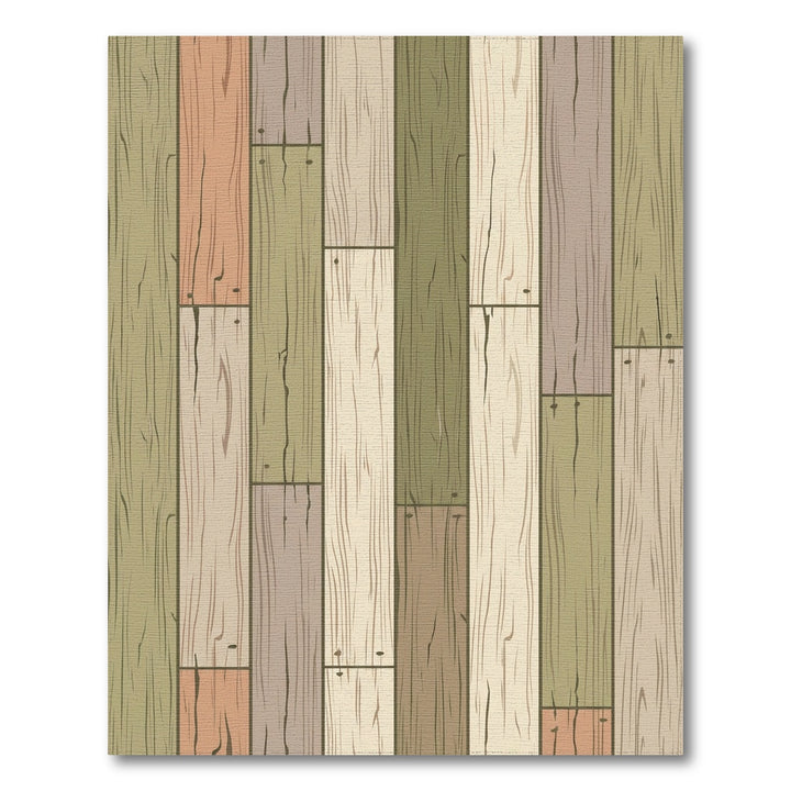 Weathered Wood Plank Multicolored Rug