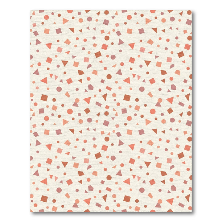 Coral And Rose Geometric Scatter Rug