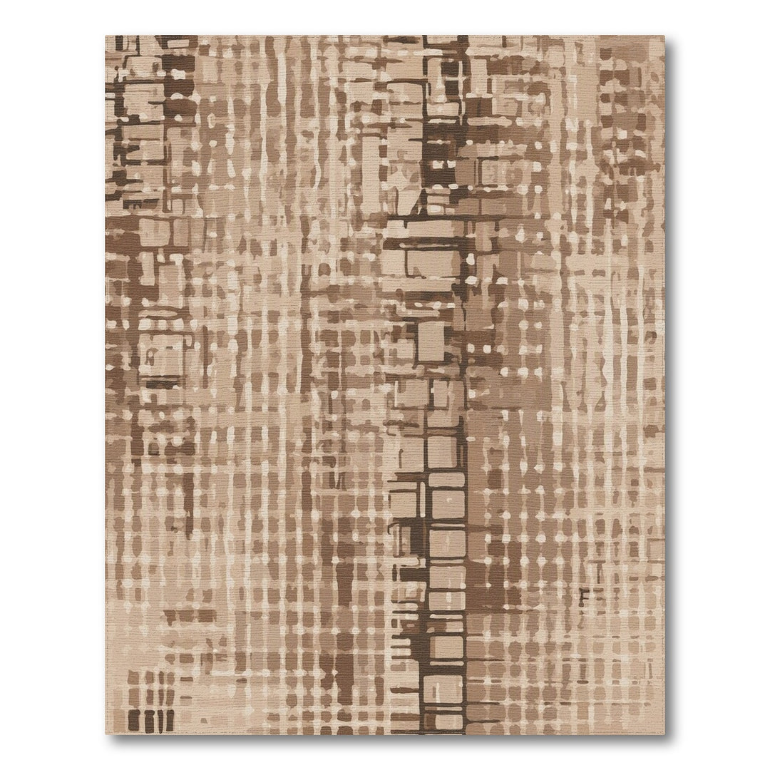 Brown Abstract Block Area Rug