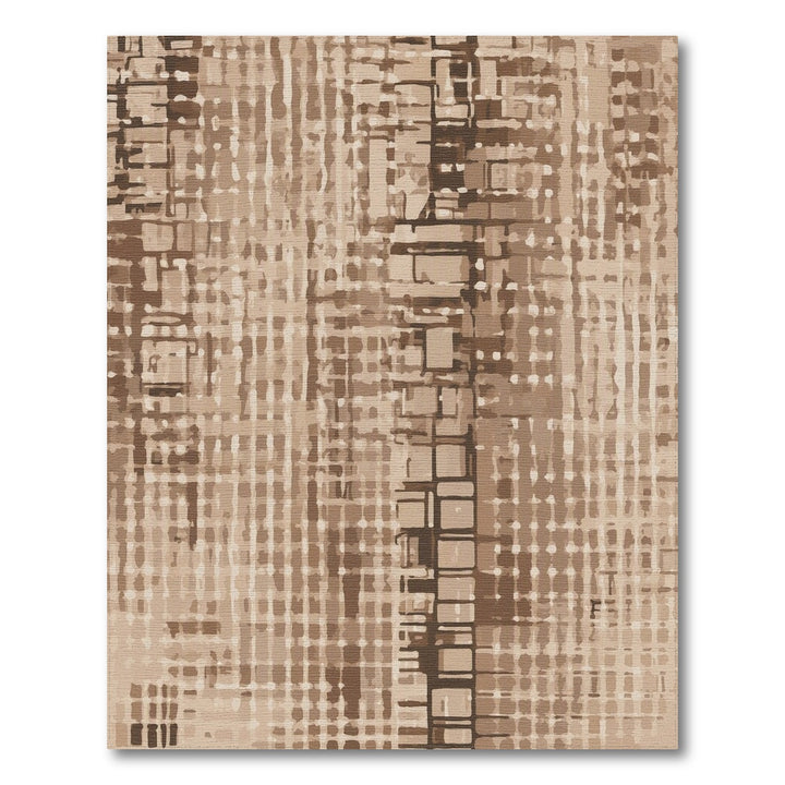 Brown Abstract Block Area Rug