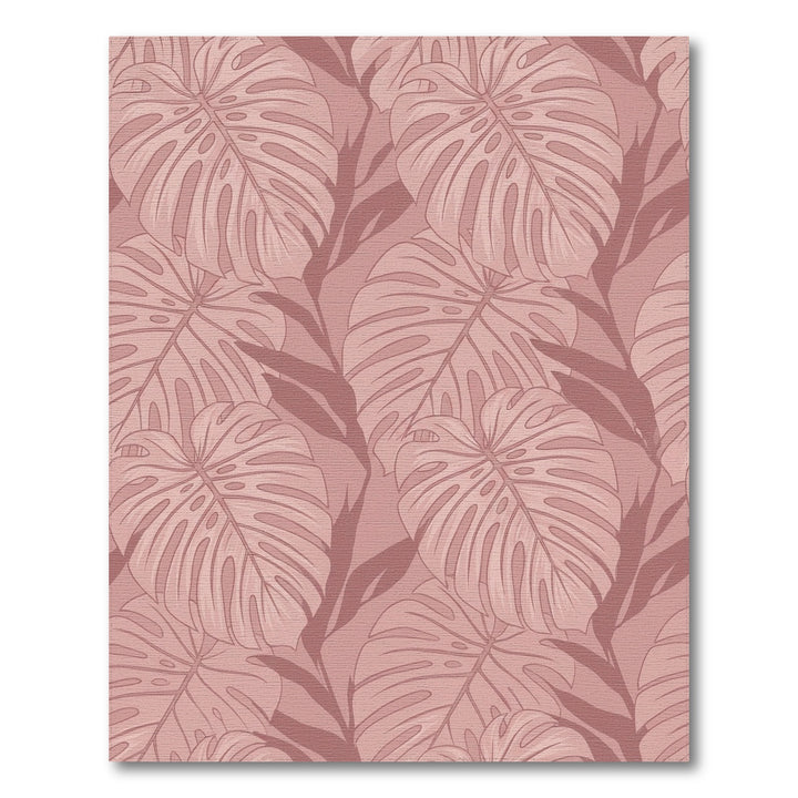Dusty Rose Monstera Leaf Botanical Rug