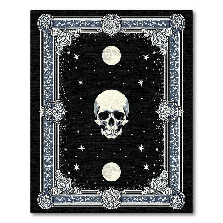 Floral Skull Moon Area Rug