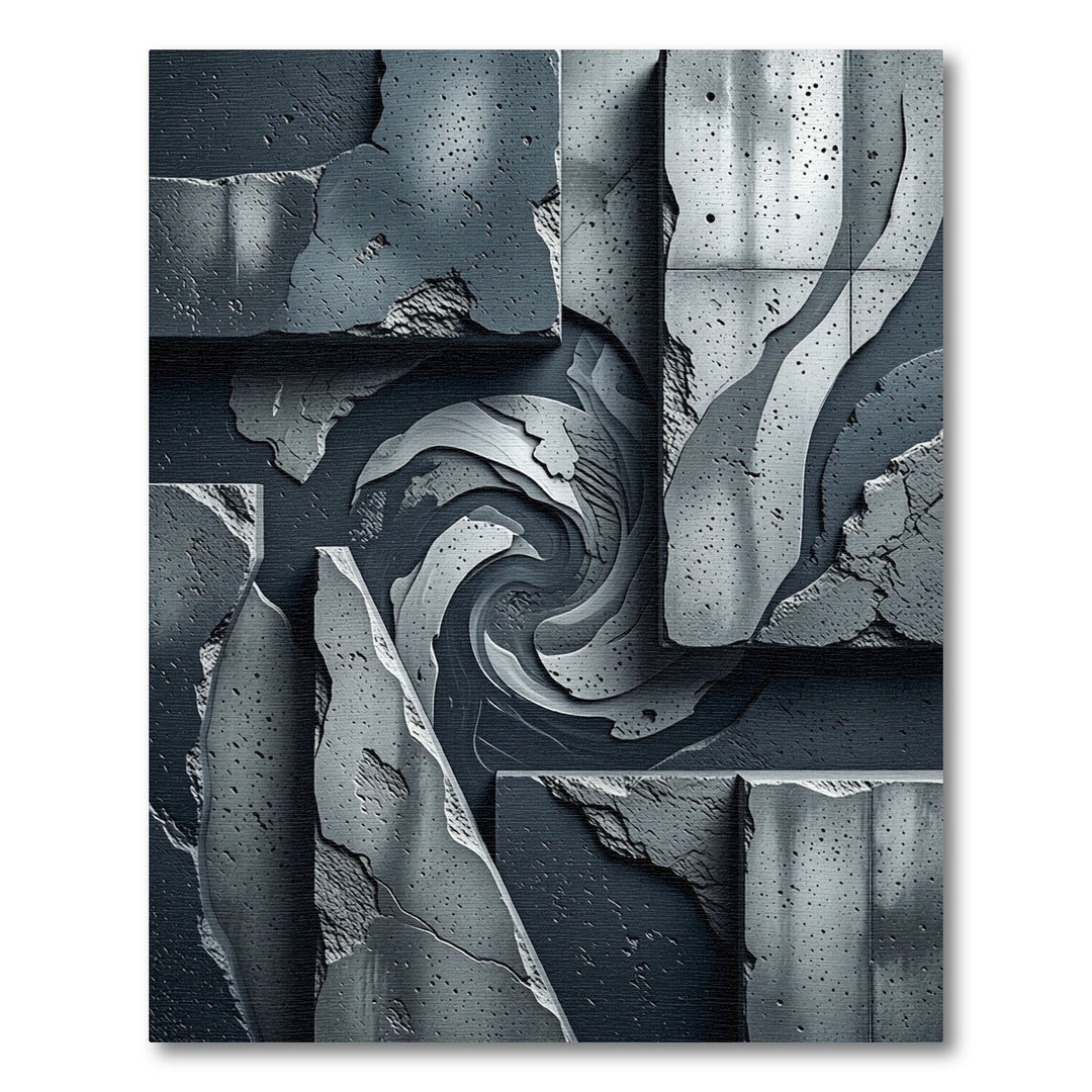 Abstract Swirl Textured Concrete Rug