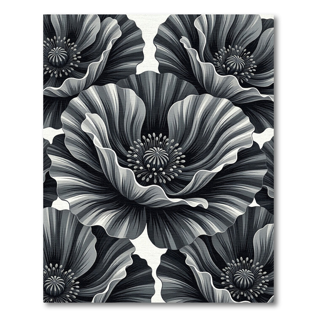 Monochromatic Bloom Floral Art Rug