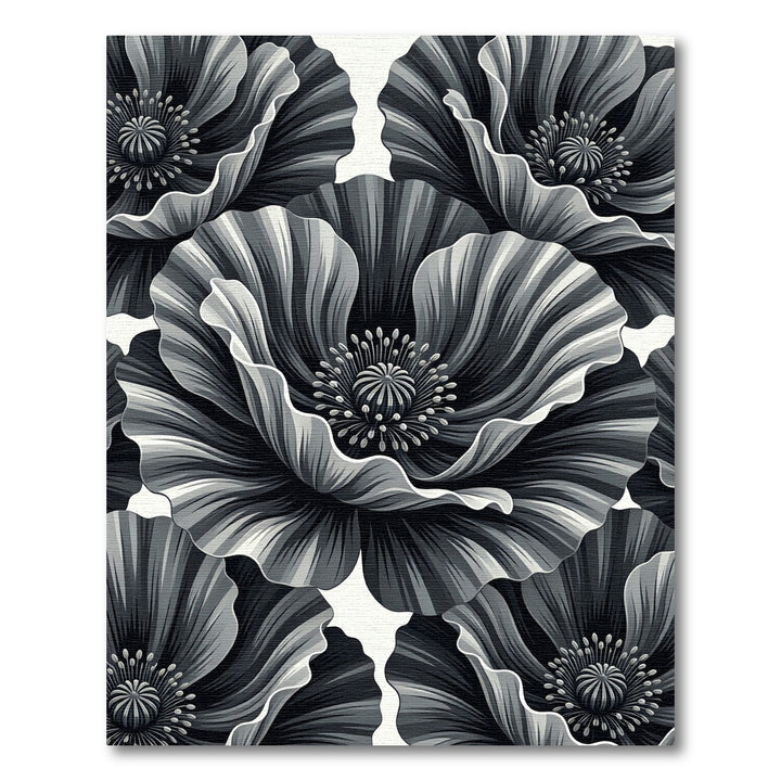 Monochromatic Bloom Floral Art Rug
