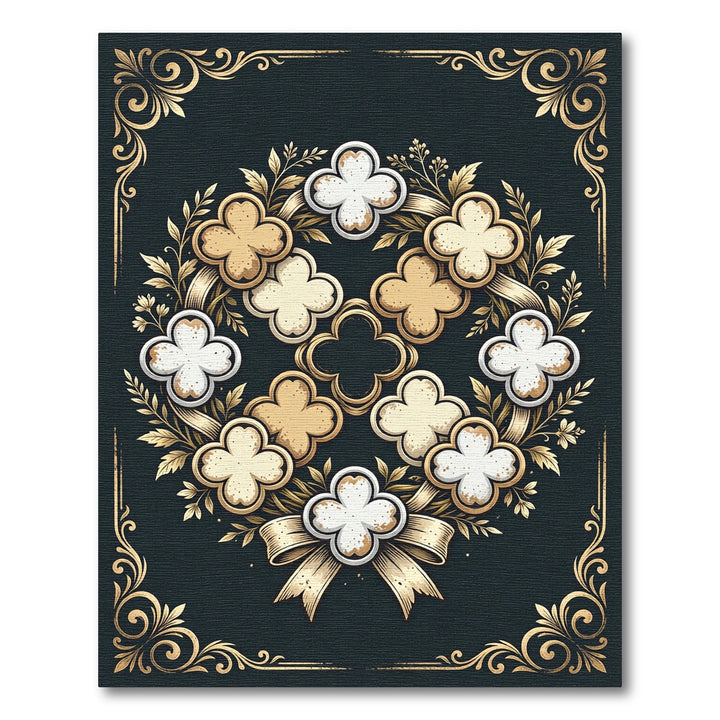Golden Clover Garland With Ribbon Rug