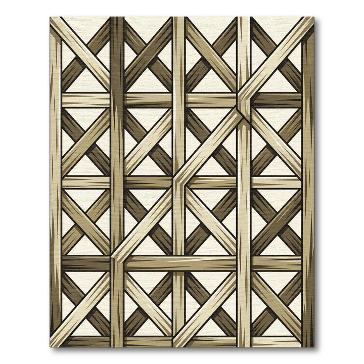 Rustic Wood Lattice Geometric Tapestry Rug