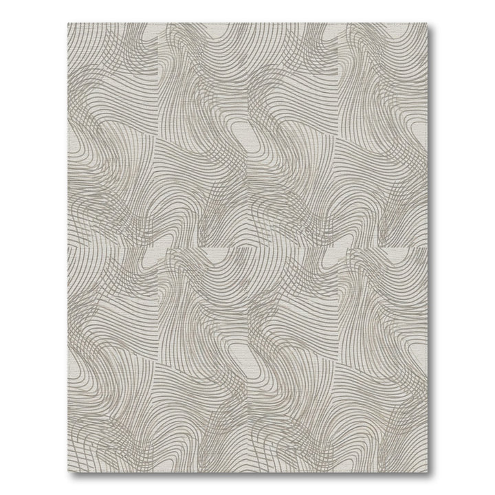 Earthy Taupe Swirling Lines Rug