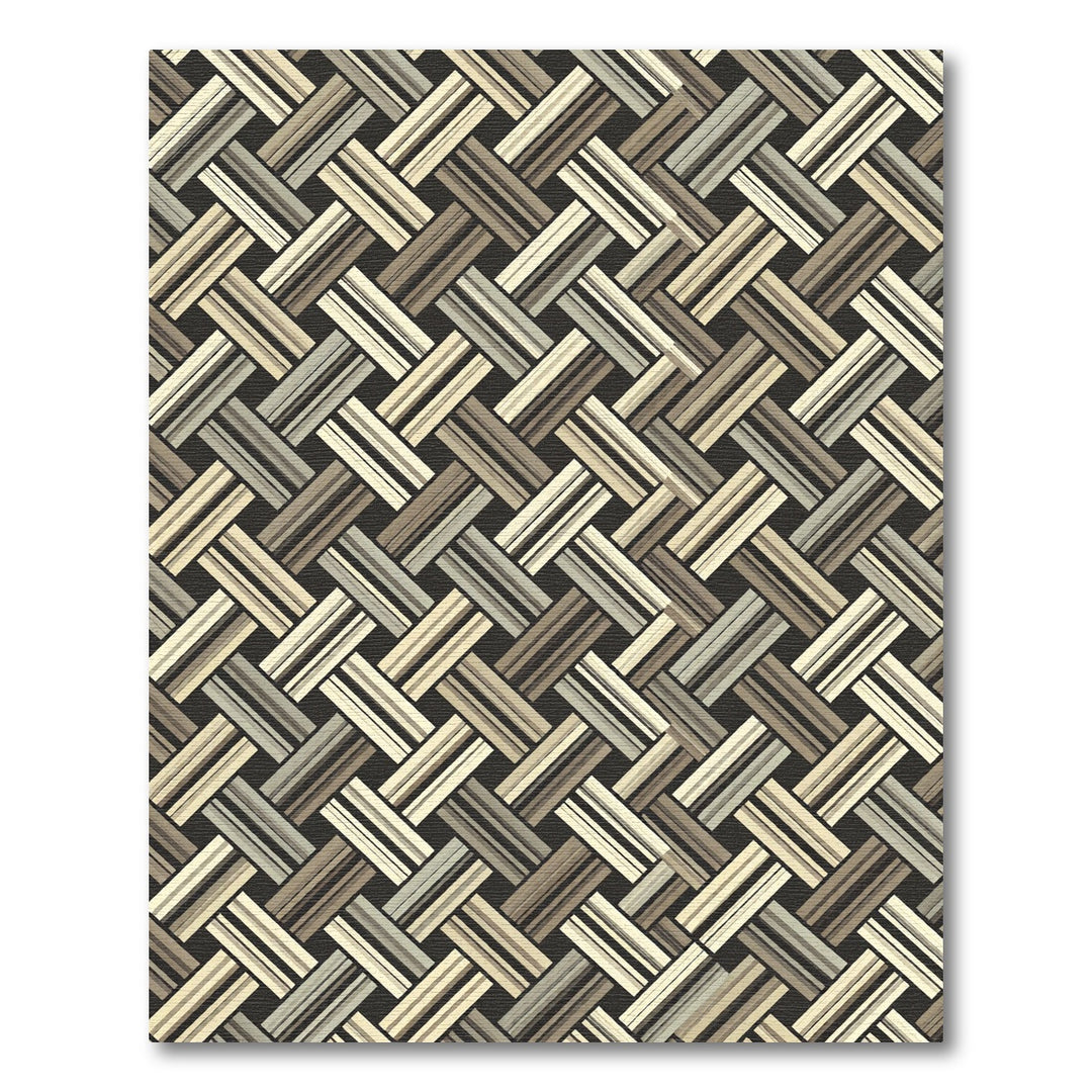 Neutral Woven Basketweave Geometric Rug