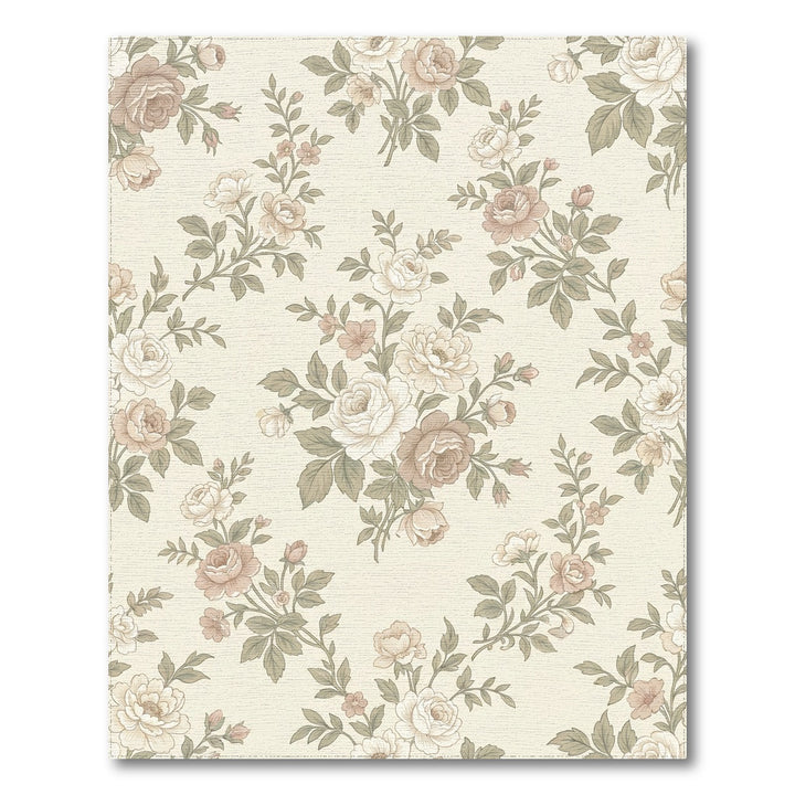 Antique Cream Floral Branch Garland Rug