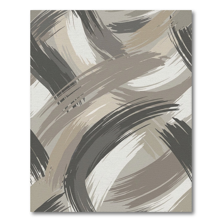 Neutral Earth Tones Abstract Swirl Rug