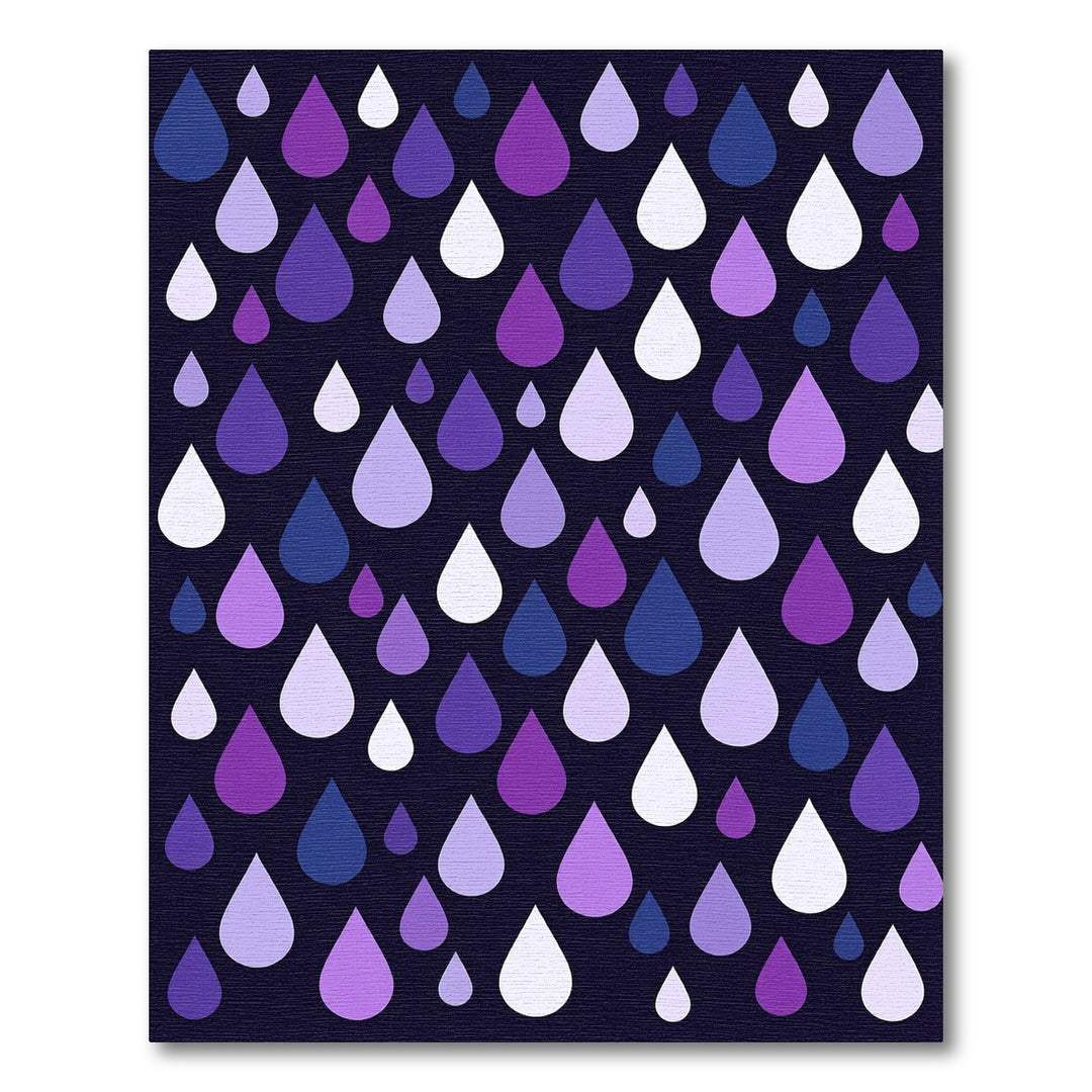 Purple Lavender Blue Rain Drops Rug