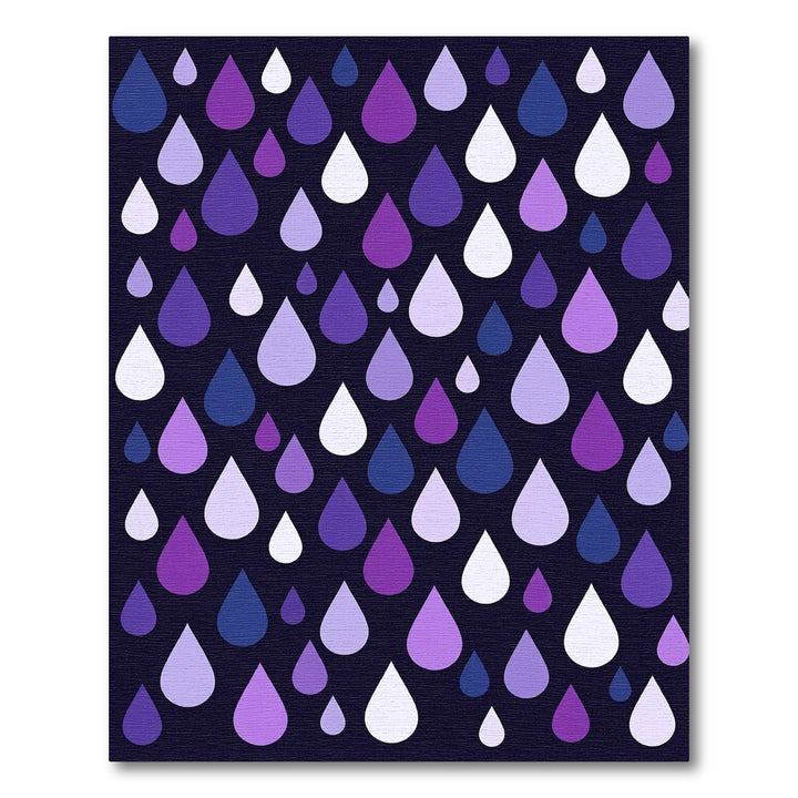 Purple Lavender Blue Rain Drops Rug