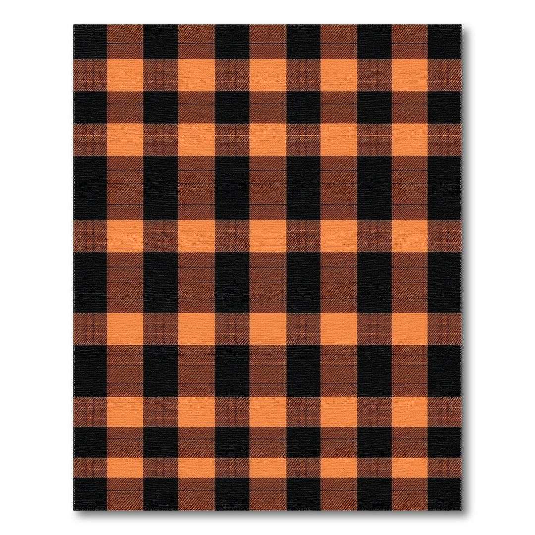 Orange Checkered Area Rug