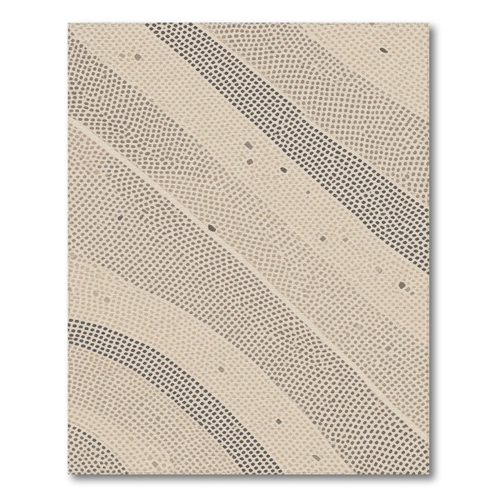Beige and Neutral Beige Geometric Dot Line Area Rug