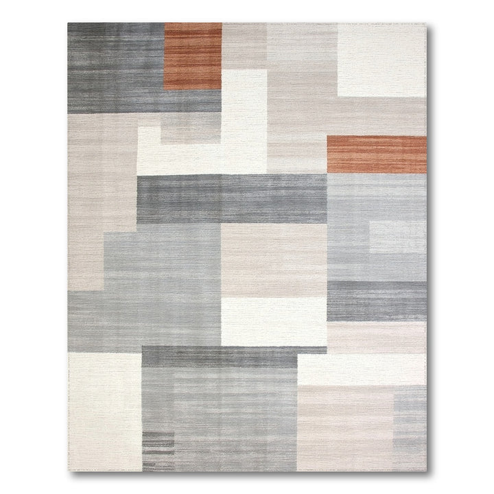 Grey Geometric Modern Area Rug