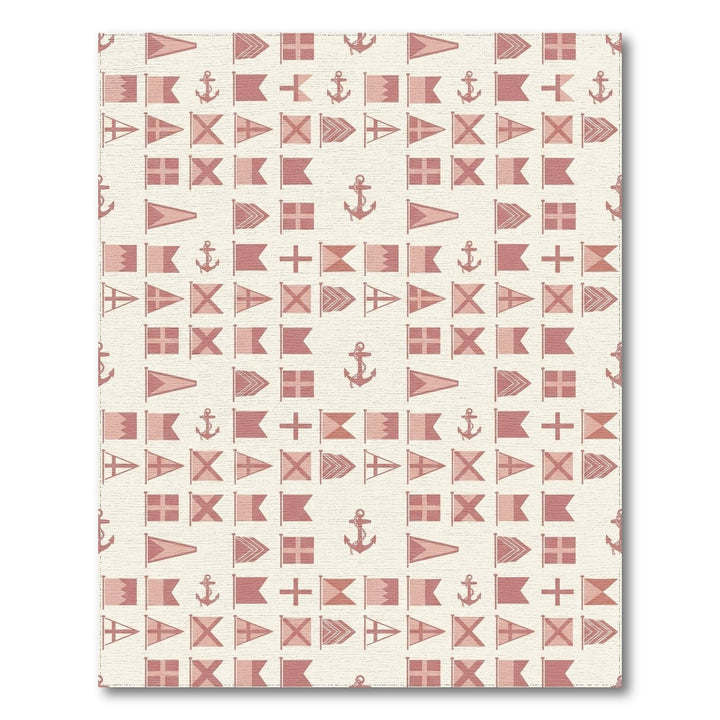 Nautical Flags Anchor Cream Background Rug
