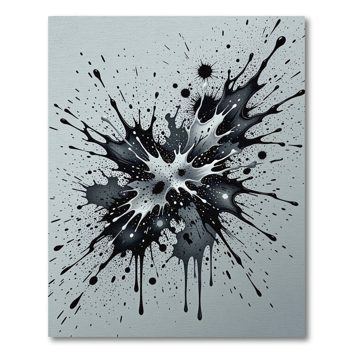Black and White Liquid Explosion Rug